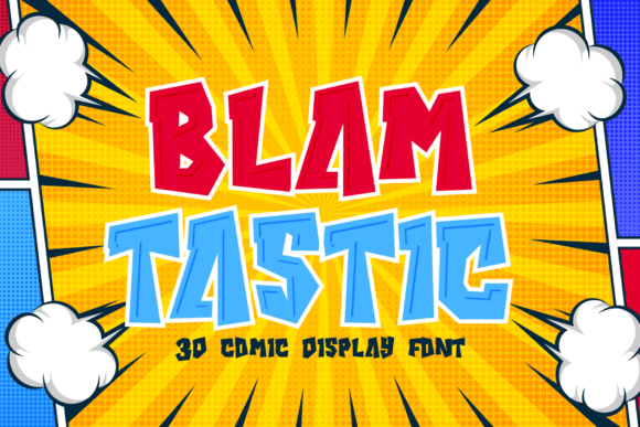 Blamtastic: A Bold 3D Comic Display Font for Creative Projects