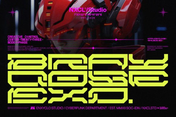 Brayqose Expanded: The Cyberpunk Display Typeface for Bold Campaigns