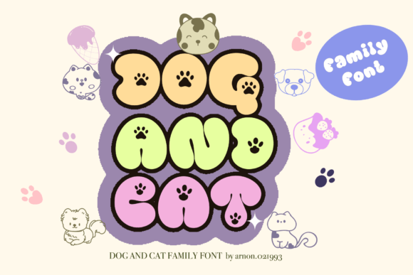 Dog and Cat: The Whimsical Display Font for Creative Projects